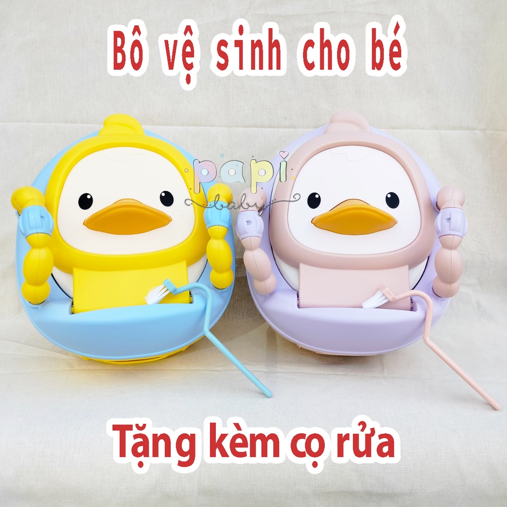 Bô vệ sinh cho bé con vịt có tay vịn