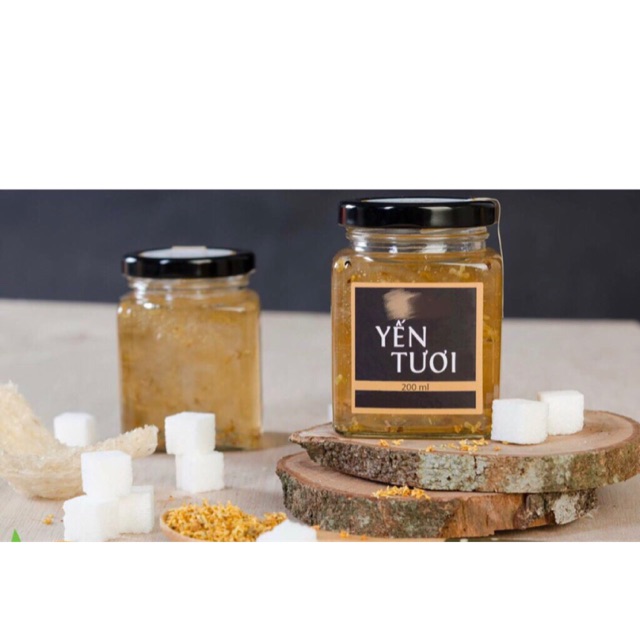 Hũ vuông thuỷ tinh 200ml đựng yến chưng, gia vị, tinh bột