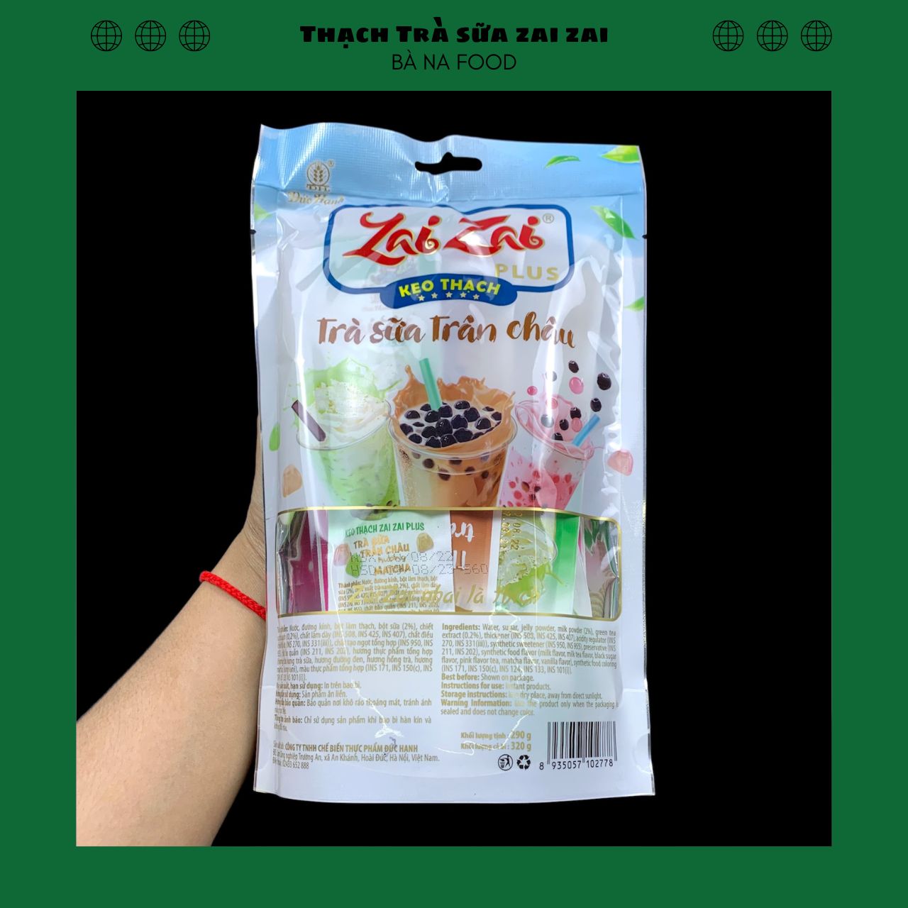 [FREESHIP]Kẹo thạch zaizai vị trà sữa Đức Hạnh - Bà Na Food