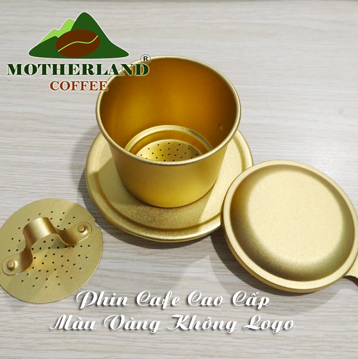 Phin pha cafe cao cấp màu vàng nhôm anode không logo
