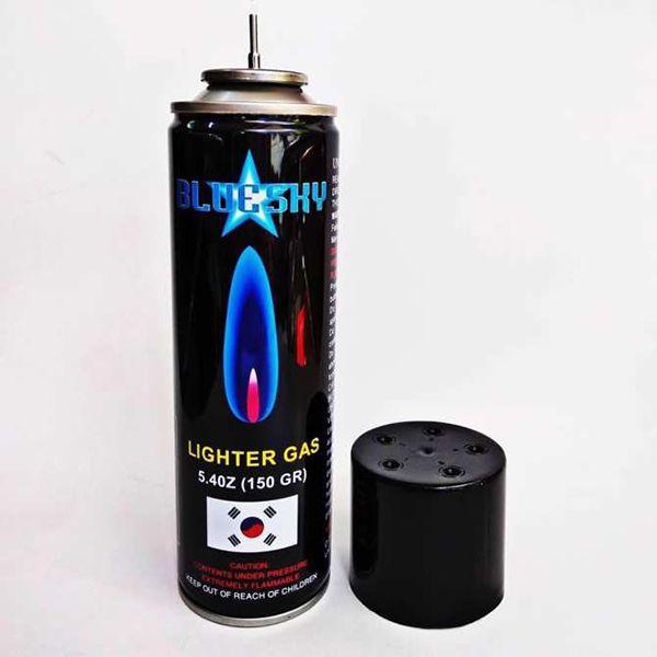Bình ga kèm 5 đầu bơm 275ML BlueSky chuyên dụng dành cho hộp quẹt ga (KHÔNG CHỨA XĂNG GAS)