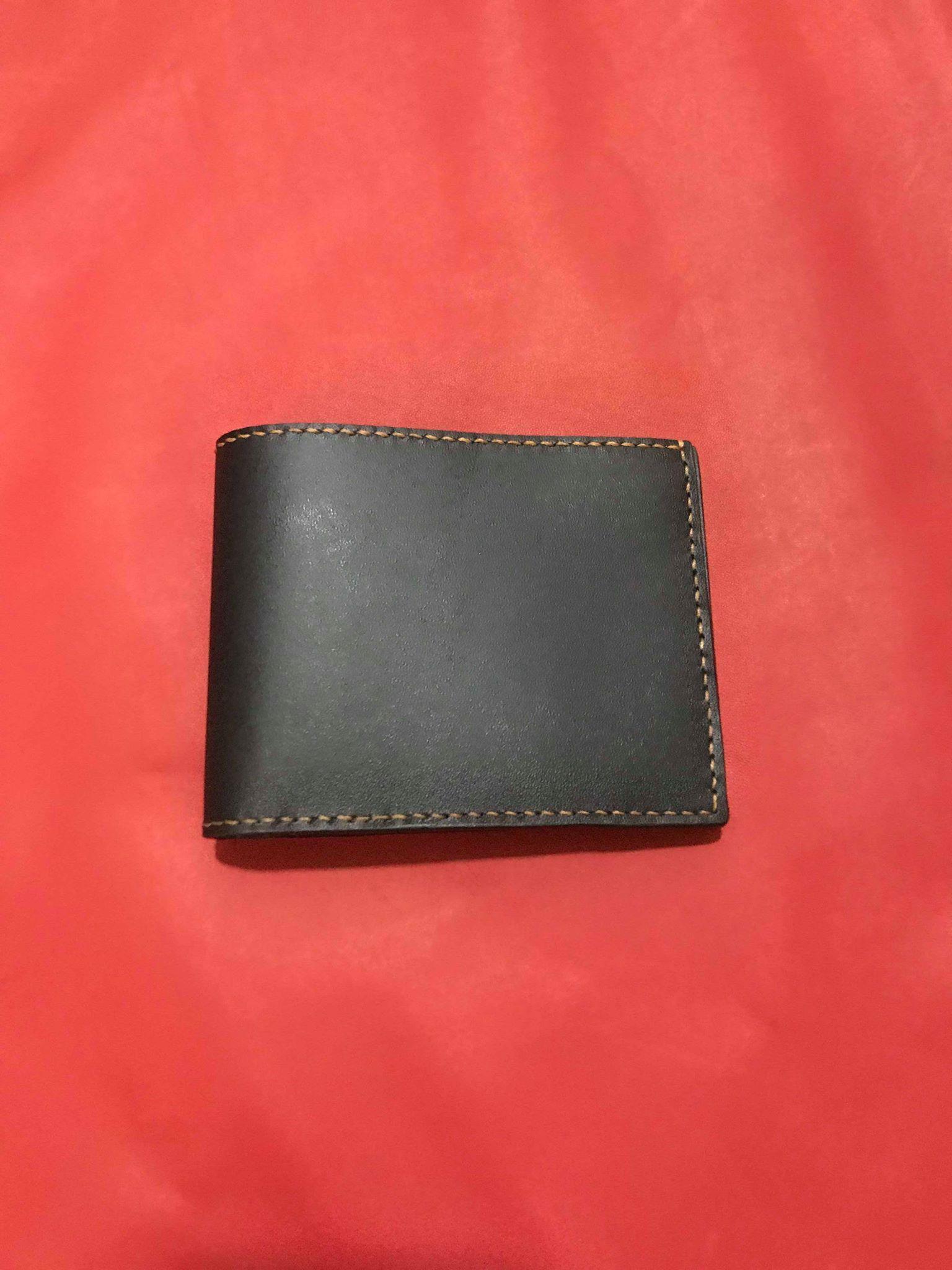 Ví nam giấu tiền da bò thật handmade