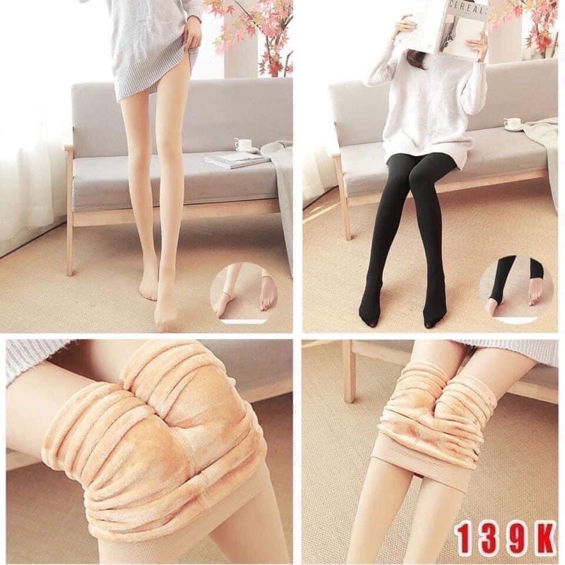 Quần vớ lót lông nữ siêu co dãn siêu ấm, Quần tất lót lông nhung 200 - 250G cả bàn