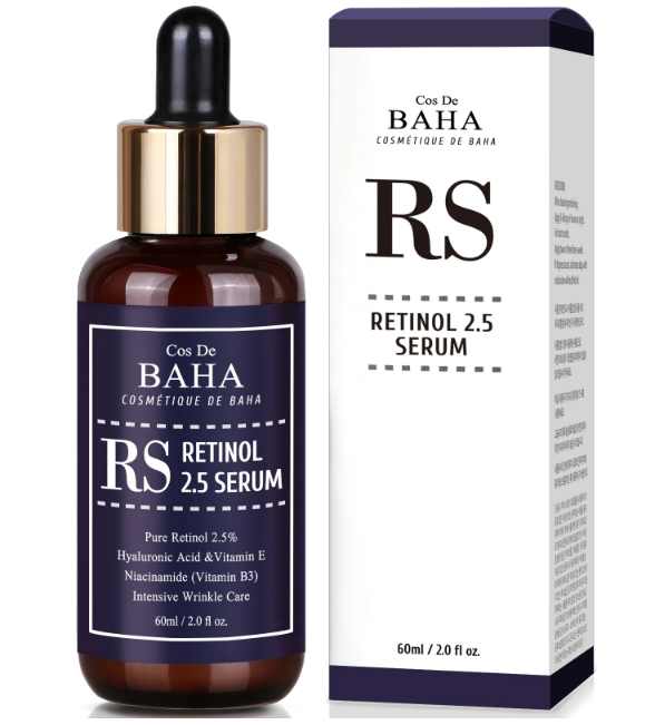 Cos de baha -retinol 2.5% solution facial serum with vitamin e