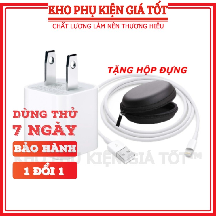 Bộ sạc ZIN chính hãng usb to lightning không giật, lag, nóng máy bảo hành 12 tháng, tặng hộp đựng