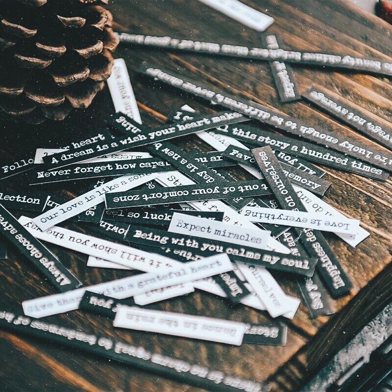 Krisna.room ♡ Set sticker Quotes tiếng anh vintaged trang trí sổ