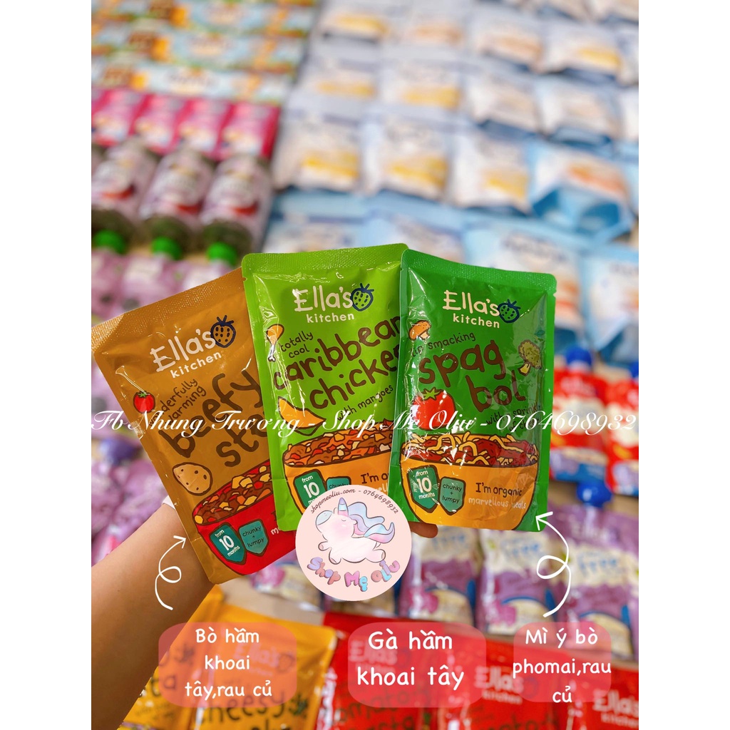 Cơm/Mì/Thịt hầm ăn mặn Ella's Kitchen hữu cơ cho bé từ 10 tháng tuổi 190gram