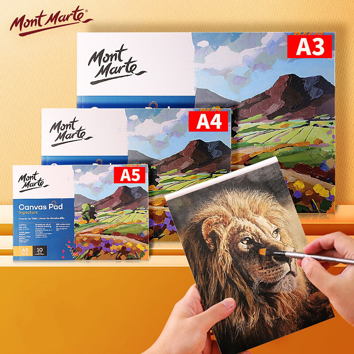 Canvas dạng sổ Mont Marte, Canvas Pad Mont Marte các size A5/A4/A3-Dụng cụ vẽ Tâm Tâm