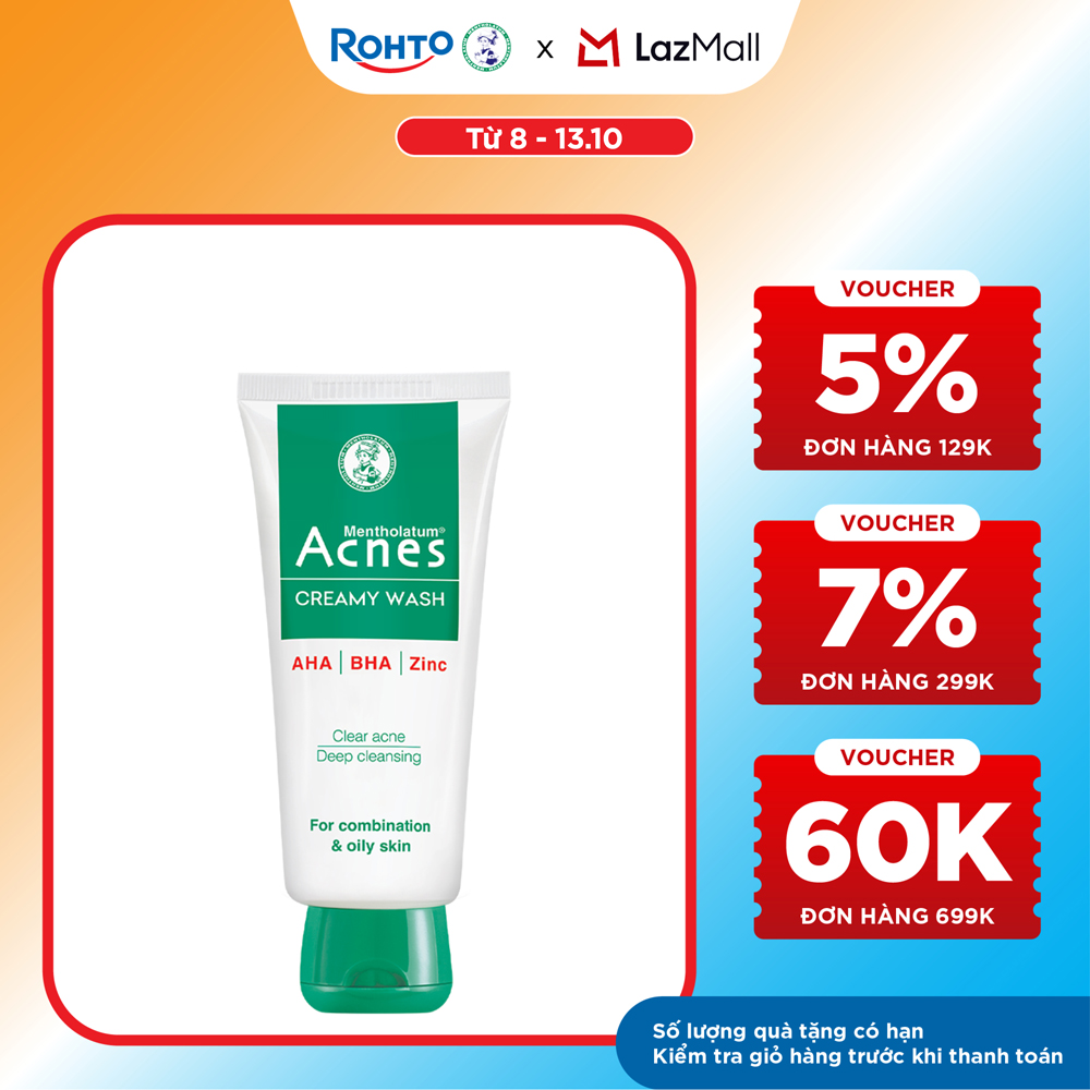 Sữa rửa mặt ngăn ngừa mụn Acnes Creamy Wash 100g