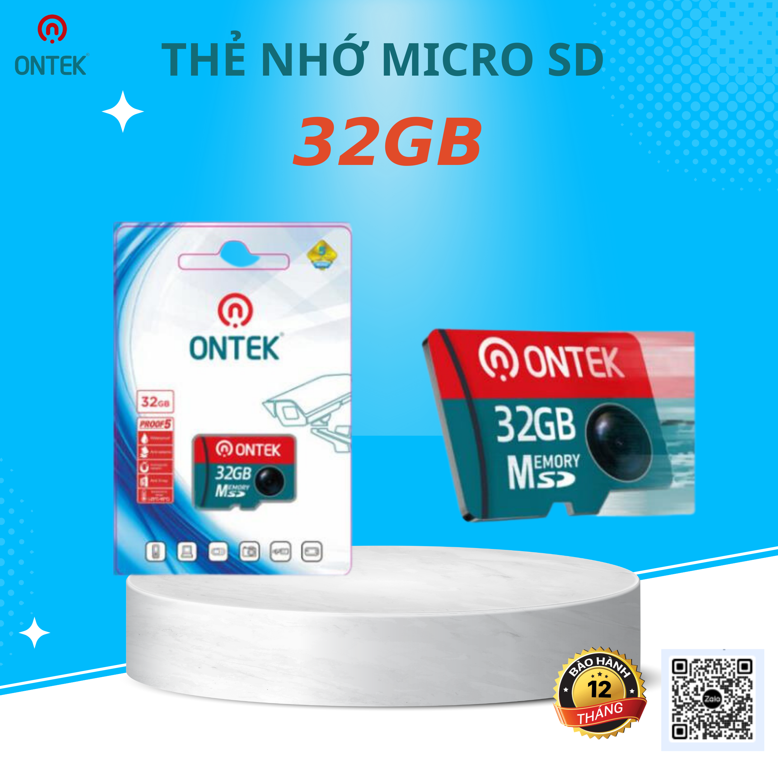 Thẻ nhớ micro sd ontekco 32g tốc độ lên đến 80m/s chuyên dùng camera