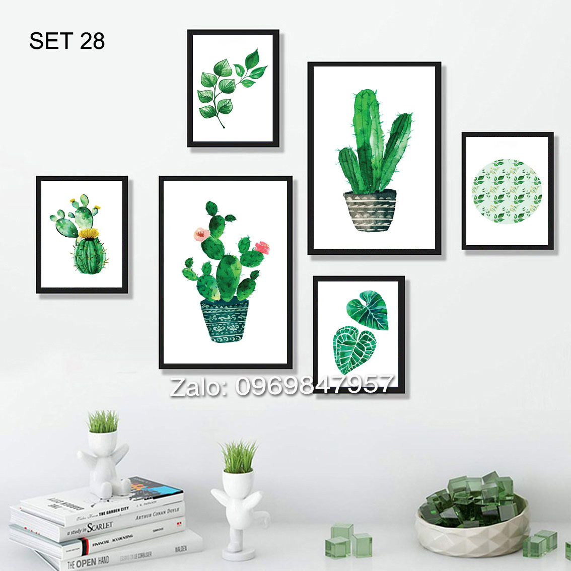 Bộ 6 tranh treo tường scadinavian đã có khung