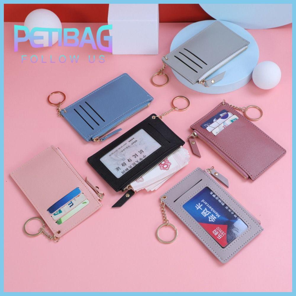 Petibag ví đựng thẻ nam nữ túi đựng tiền xu có khóa kéo nhỏ ví đựng tiền xu ví đựng tiền