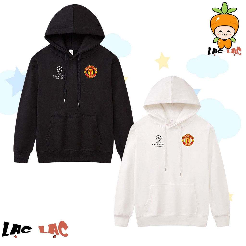 Áo hoodie Manchester United form rộng chất nỉ bông - Áo khoác nỉ nam nữ có mũ in logo MU