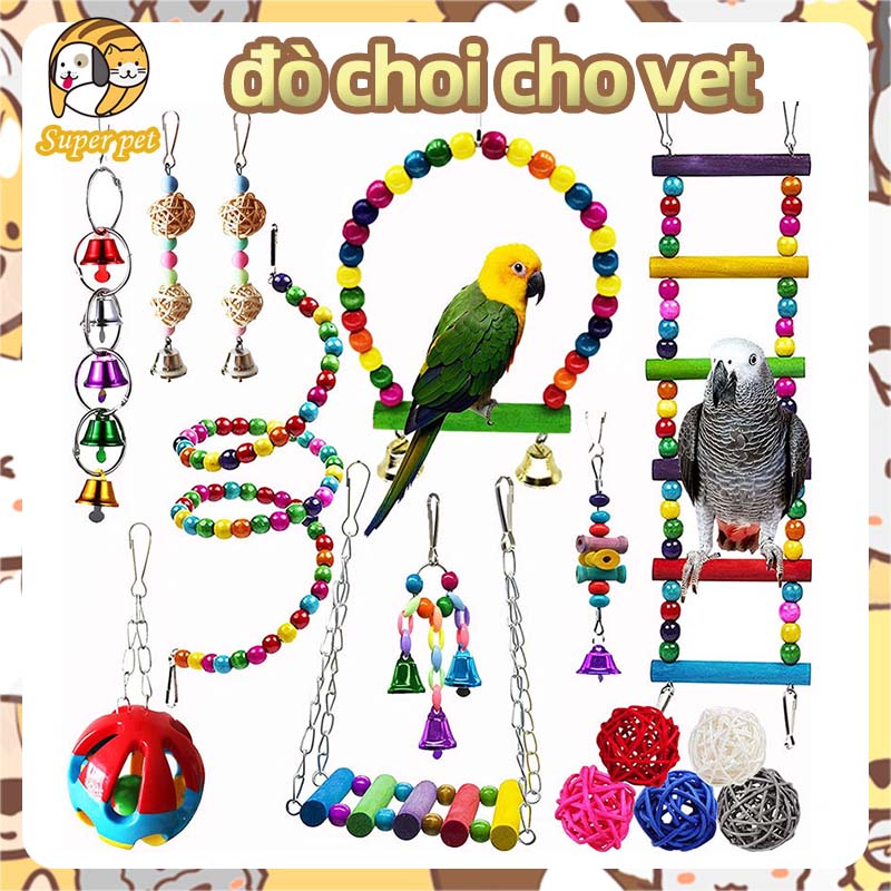 19 bộ đồ chơi cho vẹt treo có chuông gió cho vẹt cưng đồ chơi cho chim vẹt