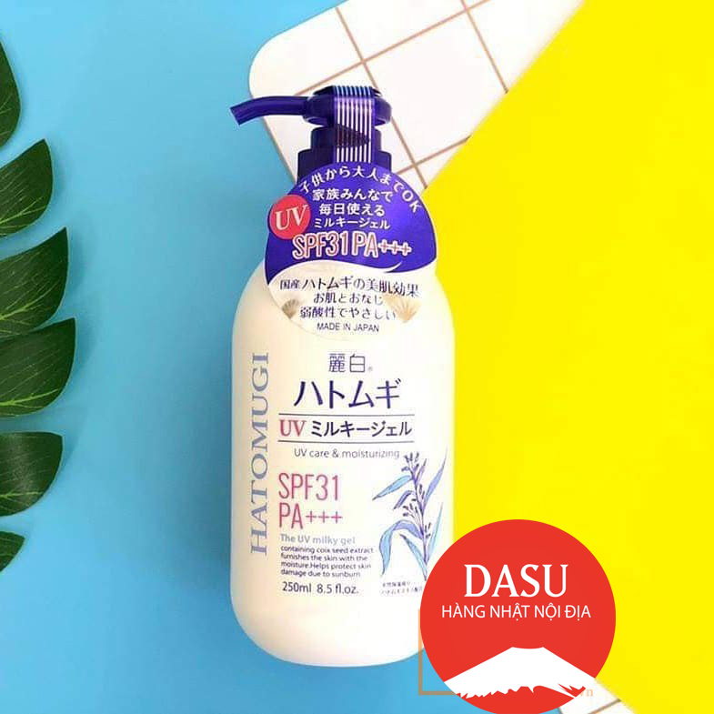 [HCM]Dưỡng Thể Chống Nắng Hatomugi SPF31 PA+++ UV Care & Moisturizing Milky Gel - 250ml