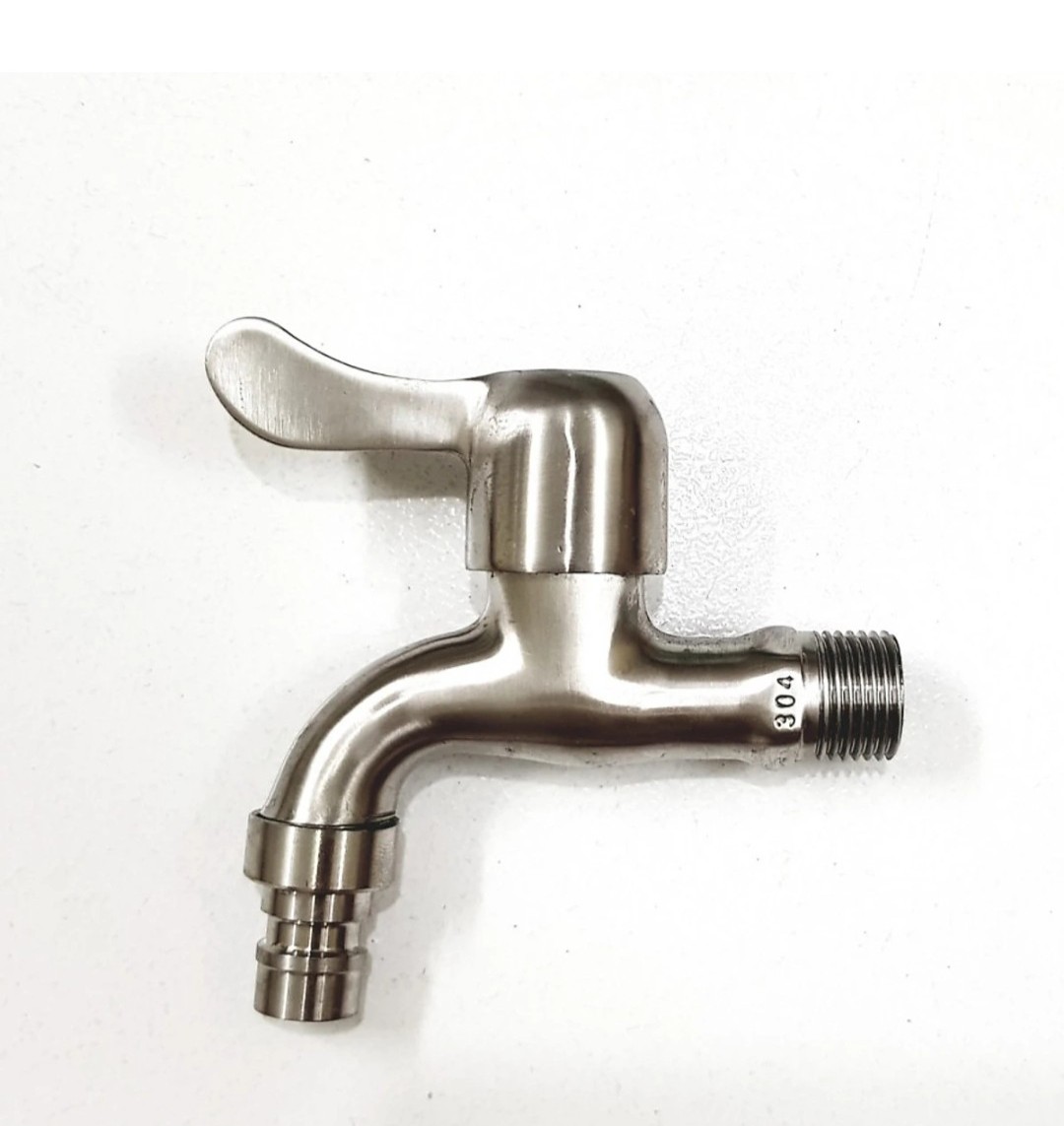 Vòi INOX 304 - VÒI TAY GẠT - Vòi Máy Giặt Inox SUS304 , vòi chậu nước, vòi 1 đường nước lạnh, tay đúc nguyên khối chắc chắn- Cửa Hàng Nam