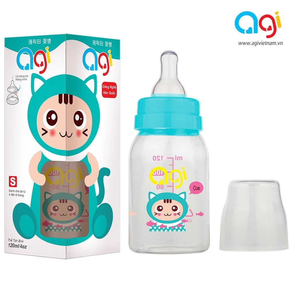 【nóng】 Bình Sữa Agi Premium Cổ Nhỏ 120ml