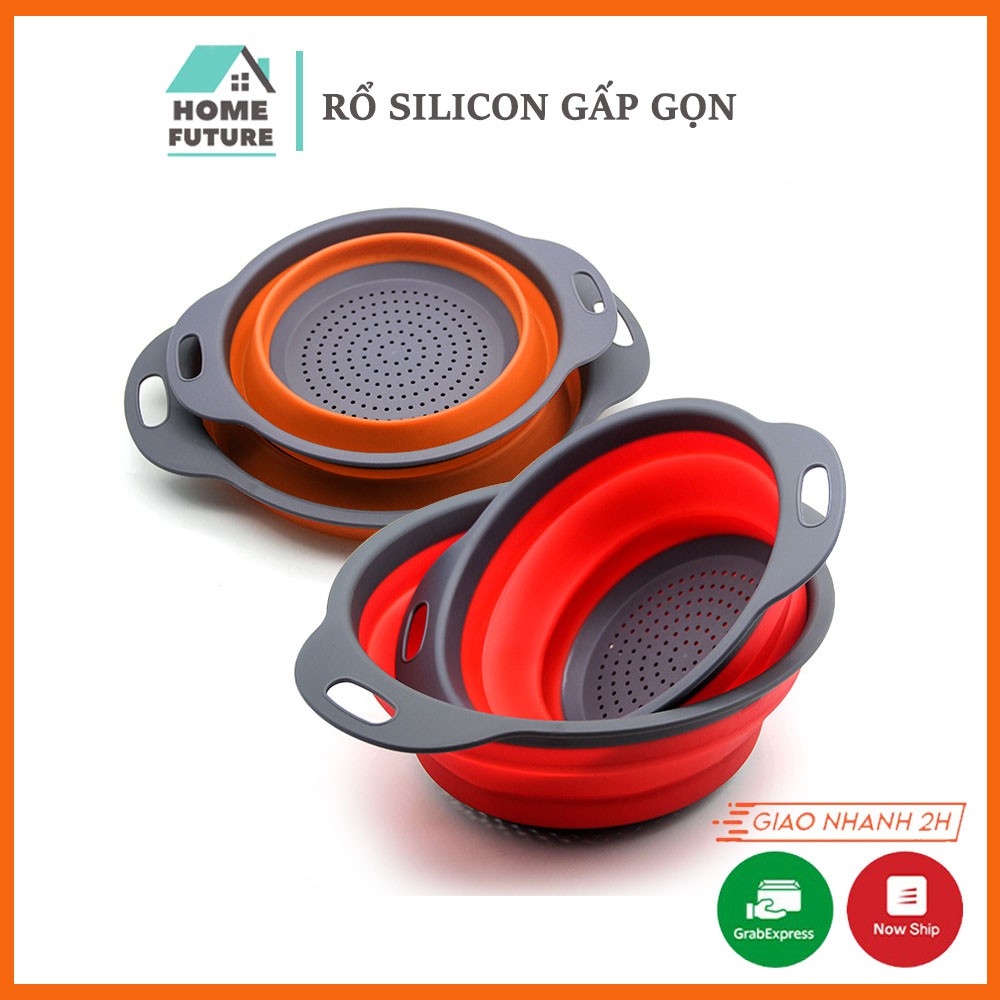 Rổ Nhựa Silicon Gấp Gọn Tiện Lợi Cho Nhà Bếp, Tiết Kiệm Không Gian