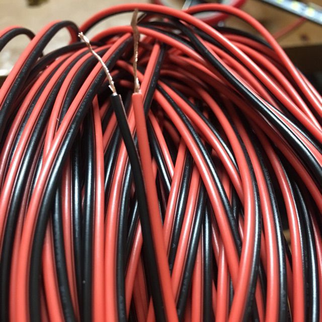 10 mét dây điện đôi 0.2 lõi đồng dẫn điện tốt, đỏ đen chuyên dùng cho led và mạch điện tử