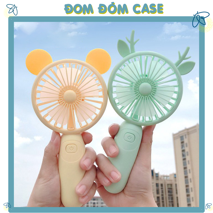 Quạt Mini Cầm Tay Hình Thú Có Đế Để Bàn , Đèn LED Siêu Tiện Lợi