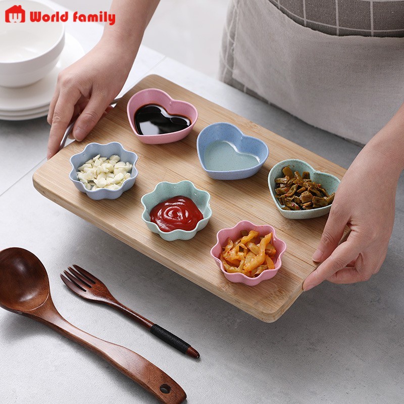 Com bo 3 chén đựng nước chấm gia vị chén cho bé ăn dặm làm từ lúa mạch