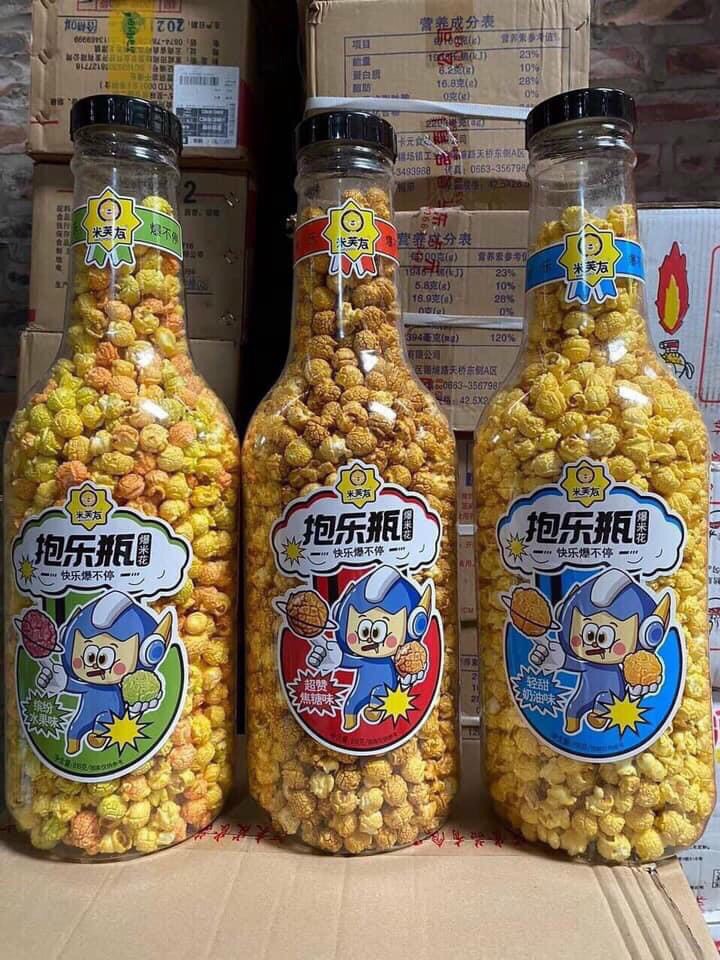 Chai bắp rang bơ, Chai Bỏng ngô siêu to khổng lồ 1,3kg - Vạn Lộc 68