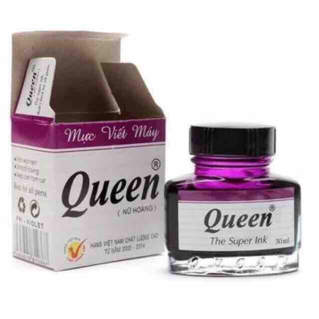 Mực viết máy Queen màu tím, xanh