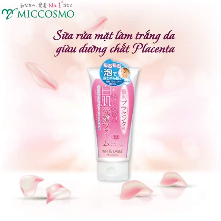 Sữa rửa mặt trắng da tinh chất nhau thai placenta white label premium placenta wash 110g