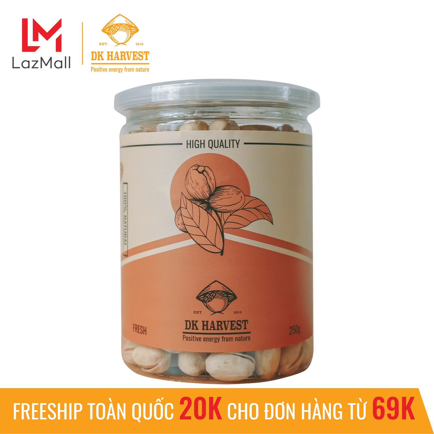 Hạt Dẻ Cười DK HARVEST Nhập Khẩu USA, Giàu chất chống oxy hóa - 250g