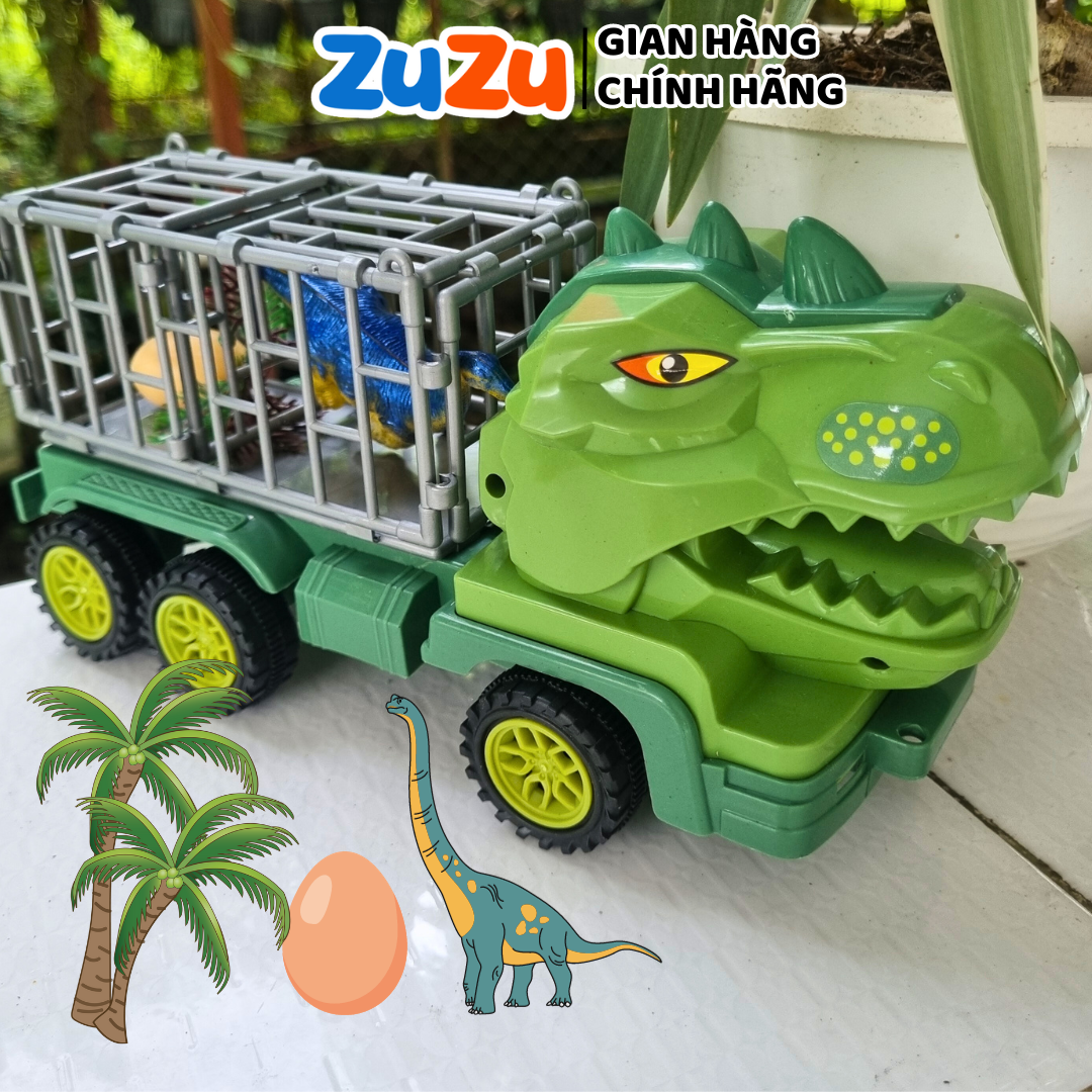Đồ chơi xe ô tô chở khủng long MIUTOY trẻ em, bộ đồ chơi nhiều con khủng long