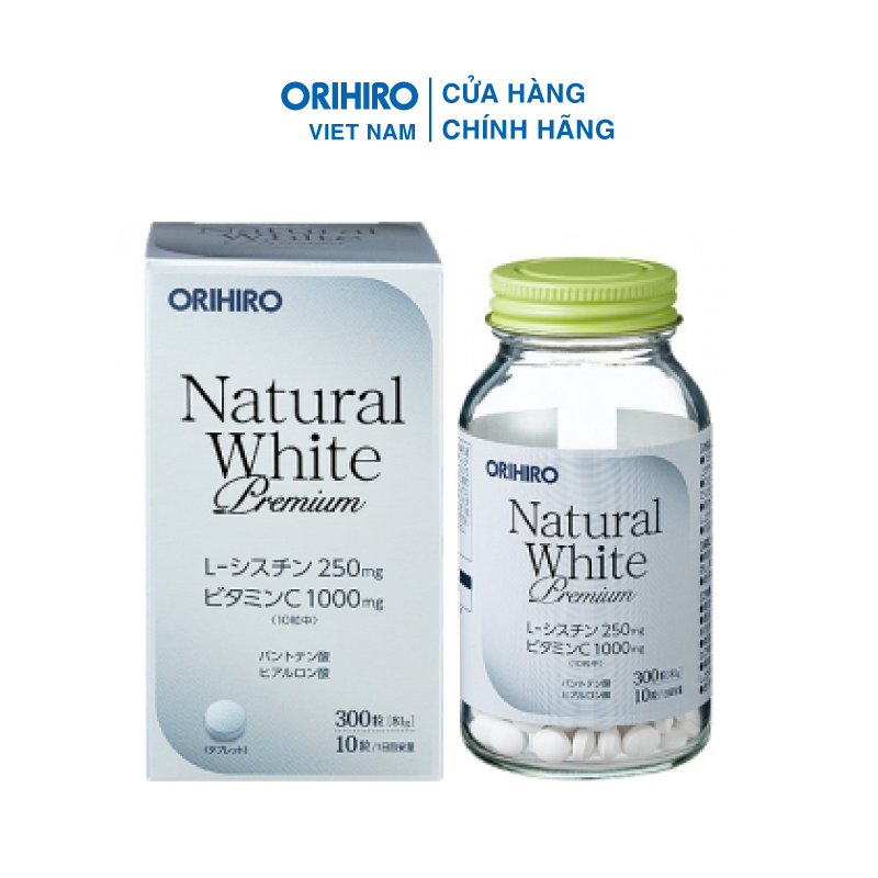 Viên Uống Natural White Premium Orihiro 300 Viên Giúp Làn Da Trắng Sáng, Mờ Nám, Tàn Nhang Hiệu Quả