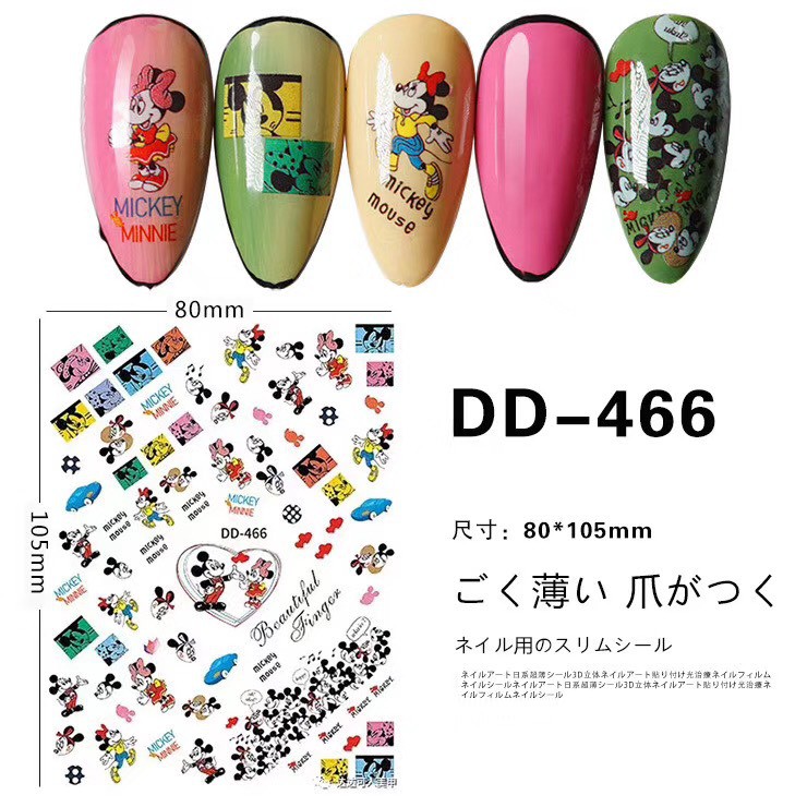 Stick dán móng trang trí hoạ tiết mickey MOON NAIL