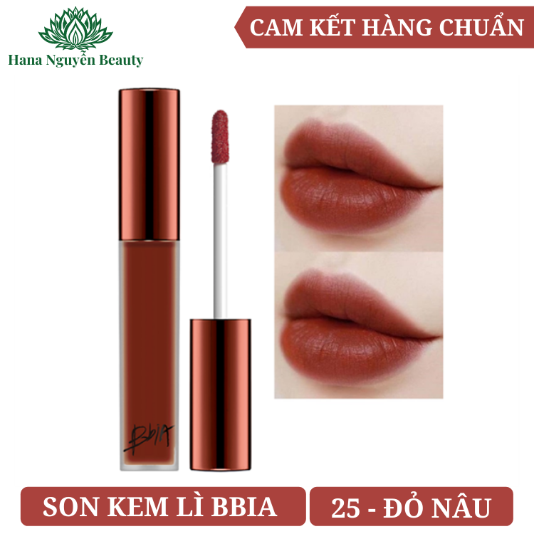 Son kem lì bbia last velvet lip tint màu số 25 đỏ nâu