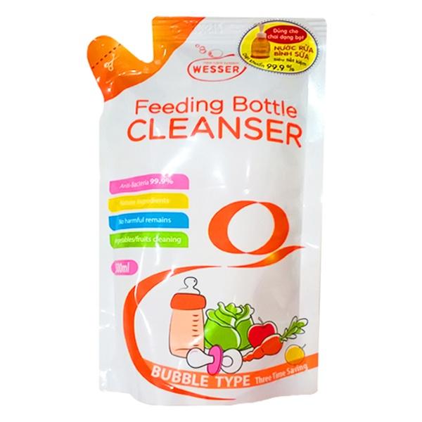 Combo 4 gói Nước rửa bình sữa Wesser 500ml