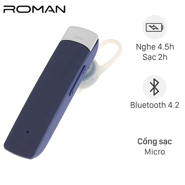 Tai nghe Bluetooth Roman R552X Xanh