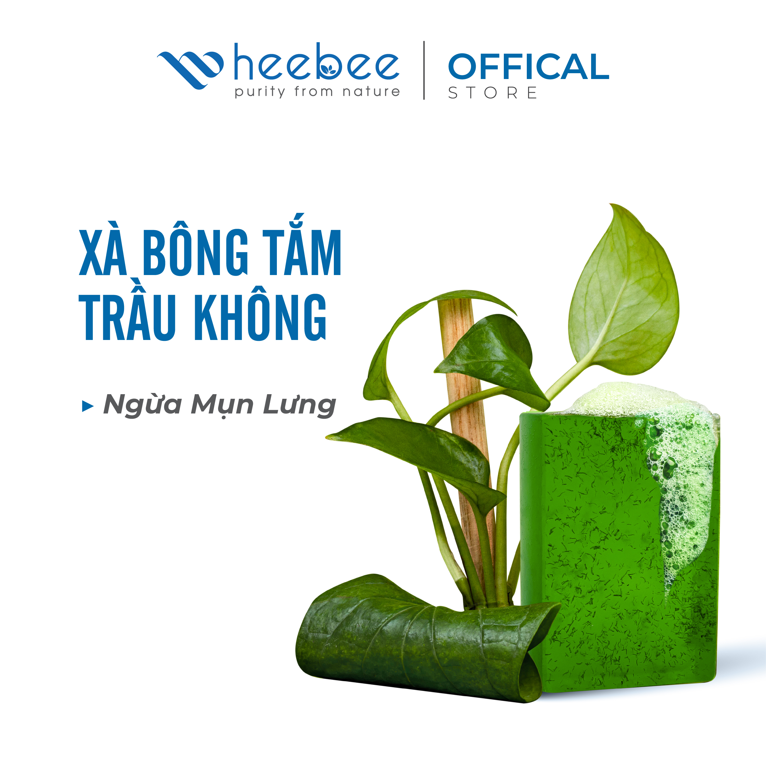 Xà Bông Trầu Không [Hữu Cơ Cao Cấp]- Ngừa Mụn Lưng, Kháng Khuẩn, Giảm Viêm Da Cơ Địa, Viêm Nang Lông Heebee 100gr - An Toàn, Hiệu Quả