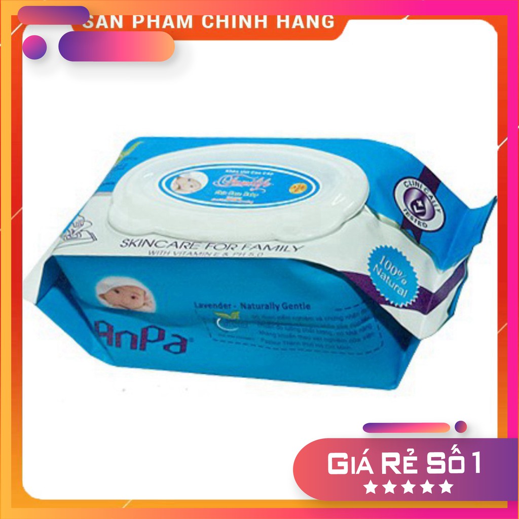 Khăn Giấy Ướt Anpa An Toàn Cho Bé Cao Cấp Hộp 20 tờ - Khăn Ướt Cho Bé Anpa Hộp 20 tờ