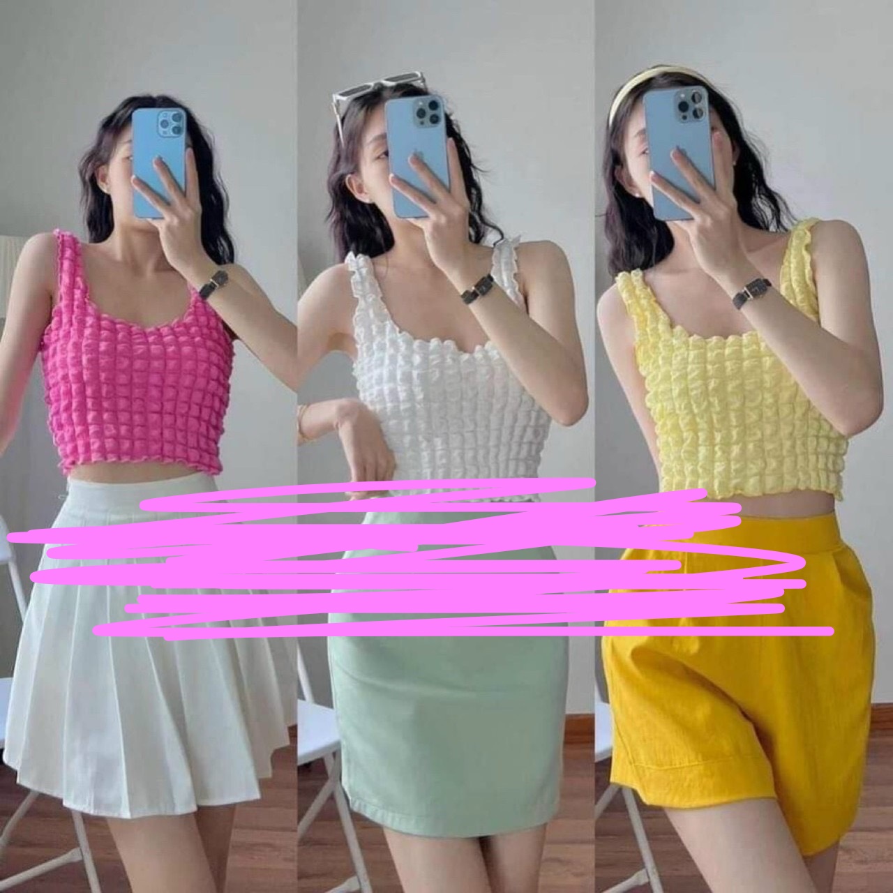 Áo thun nữ form 3 lỗ Croptop - Chất Thun xốp đang TOP TRENDS 2022 - 7 Màu nha chị em