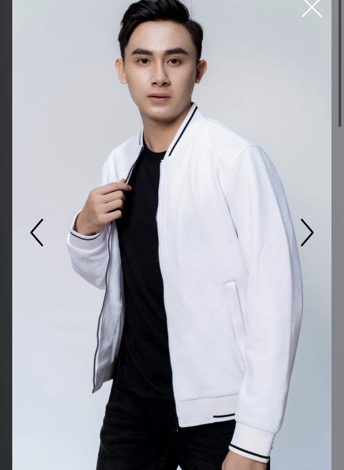 OWEN - Áo khoác nỉ nam 2 lớp Owen màu trắng dáng bomber trẻ trung 61016