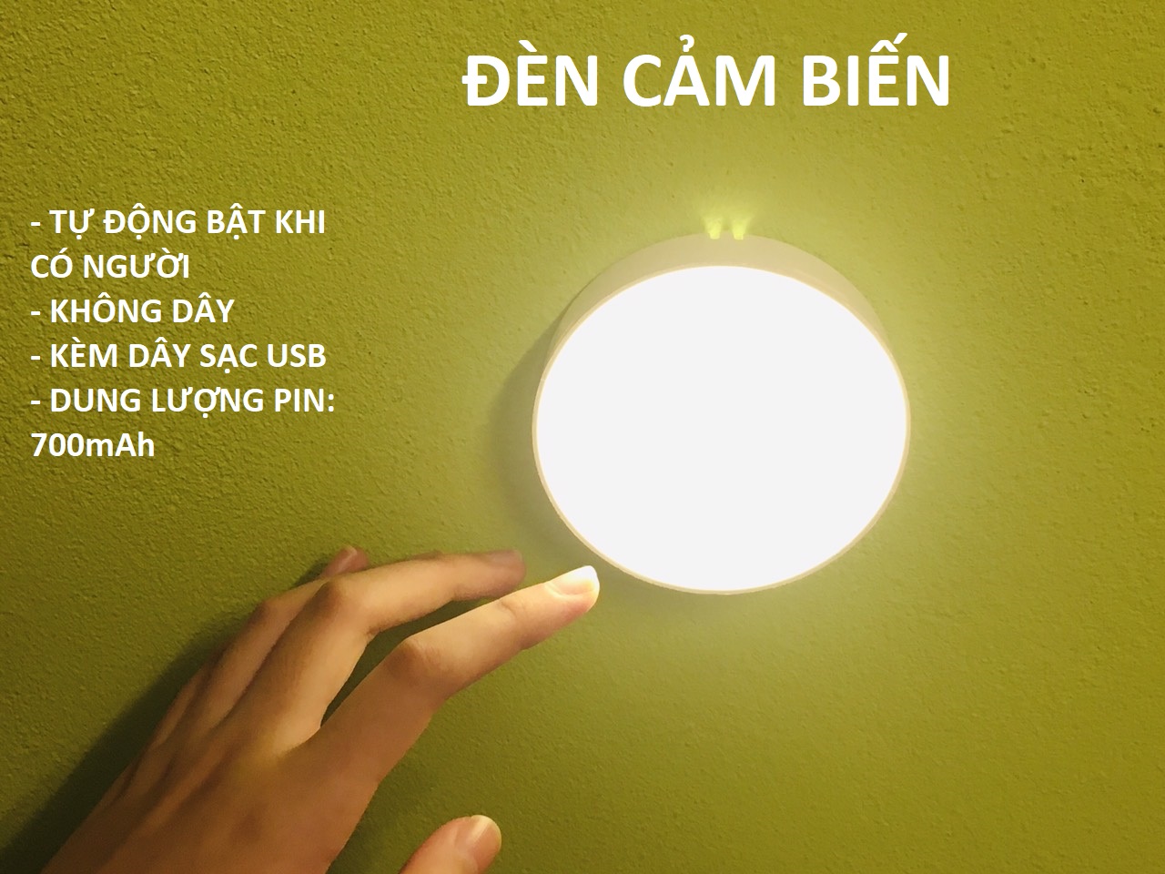 Đèn Tự Động Cảm Ứng Dán Tường, Đèn Led dán Tủ Quần Aó, Tủ Bếp, Cầu Thang, Hành Lang