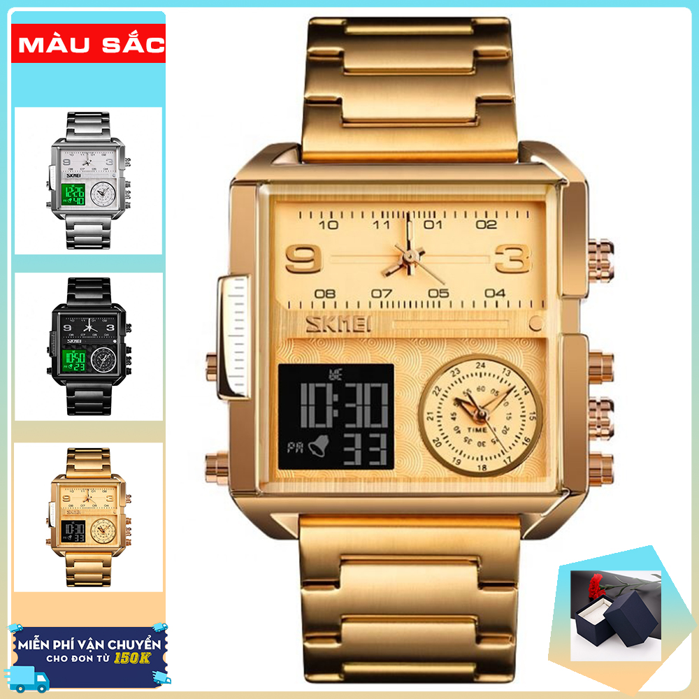 [BH 1 NĂM] [THEO DÕI SHOP NHẬN VOUCHER 15K] Đồng hồ nam dây thép SKMEI 1584 TREND  (TẶNG HỘP VÀ PIN)