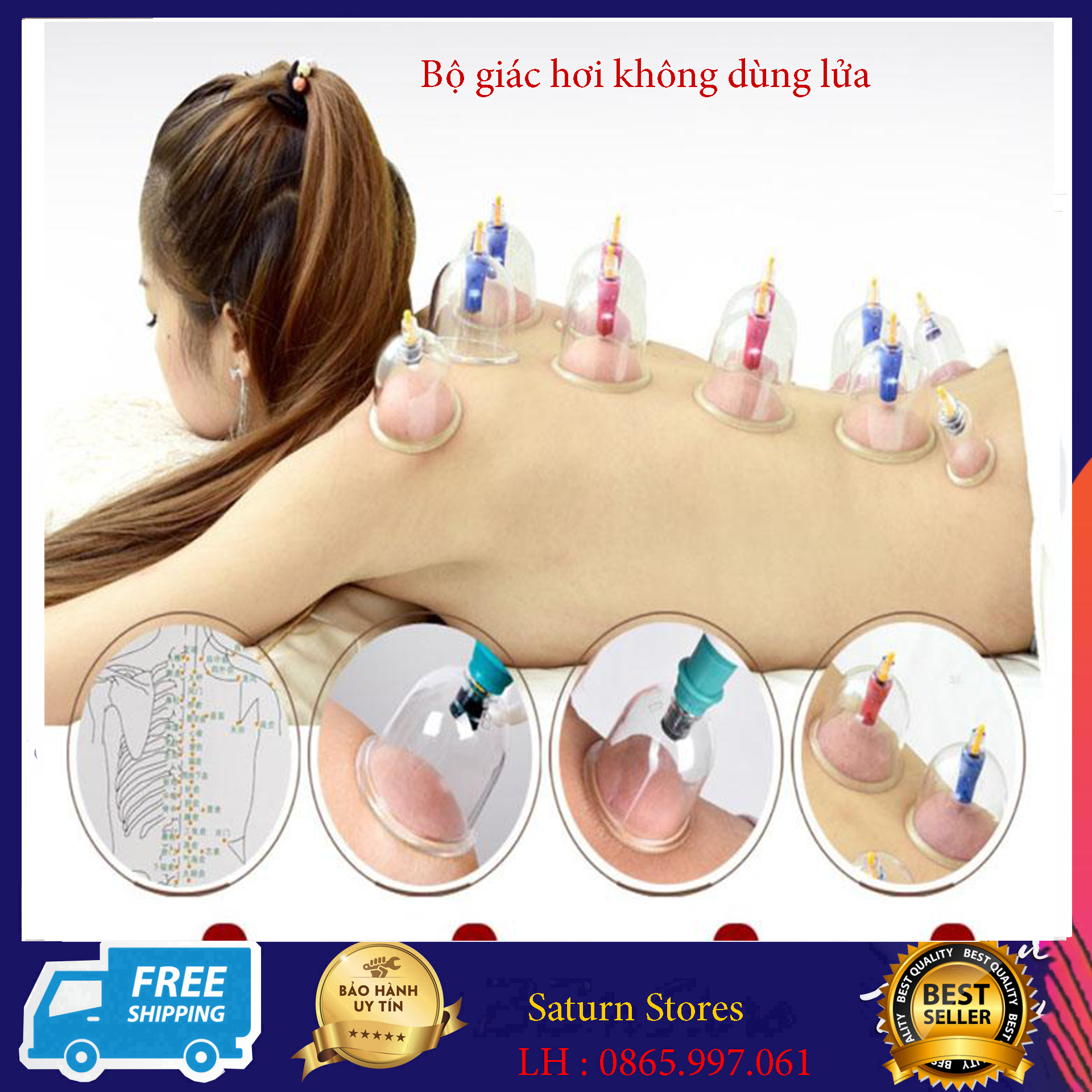 Bộ giác hơi hút chân không, Bộ giác hơi không dùng lửa, Giác hơi chân không, Bộ giác hơi không dùng lửa(24 phụ kiện) không đau rát, an toàn - Giá Rẻ Cực Hấp Dẫn -Bảo Hành Uy Tín