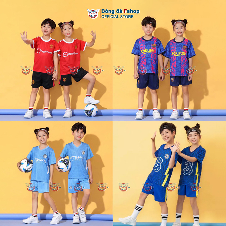 (Mẫu mới) Bộ quần áo bóng đá trẻ em - Áo đá banh cho bé