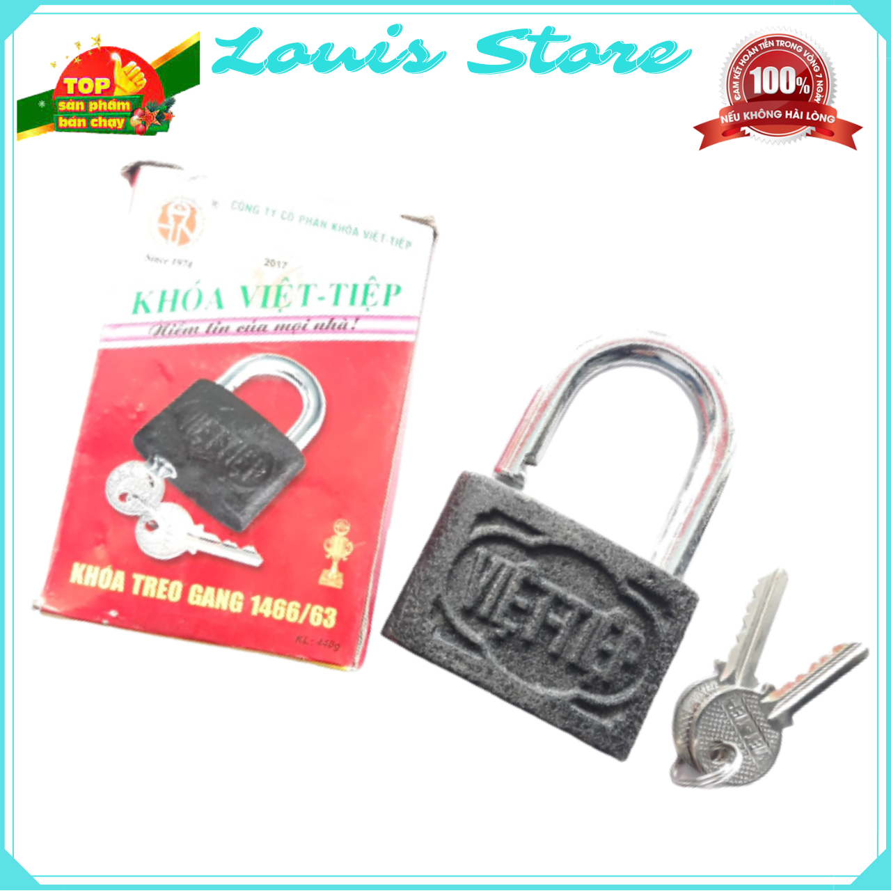 Khóa Cửa Việt Tiệp - Khóa Treo Gang Việt Tiệp 38mm, 45mm, 52mm, 63mm Chính Hãng. Siêu Bền, Chắc Chắn Với Thời Gian