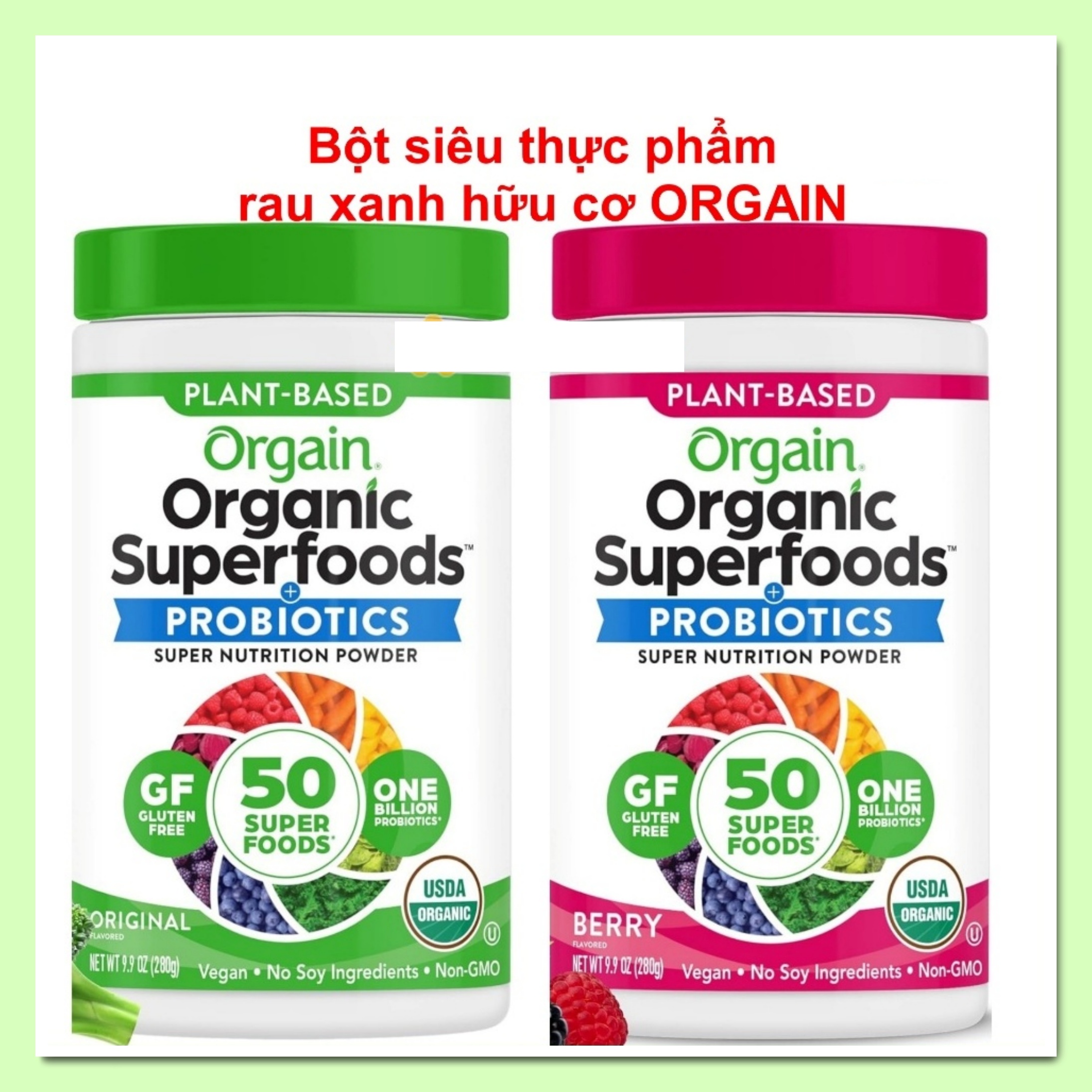 Bột rau xanh hữu cơ Orgain Organic Superfoods hũ 280g Hàng Mỹ