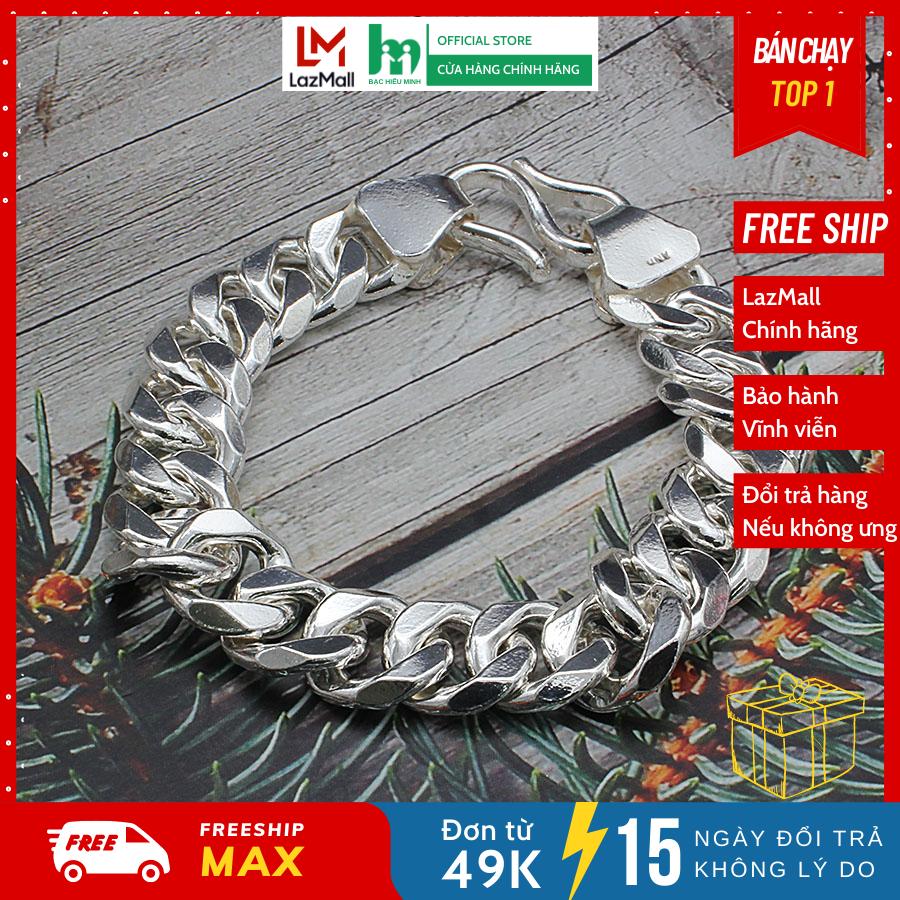 Vòng tay lắc tay nam bạc 925 cao cấp bạc hiểu minh ltn027 bảo hành vĩnh viễn