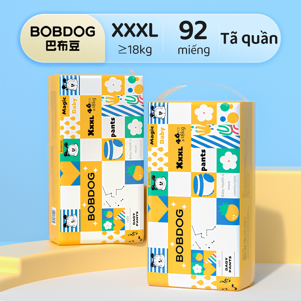 Combo 2 Tã/bỉm quần Bobdog Hộp mù XXXL46 - 2 Gói, 92 miếng