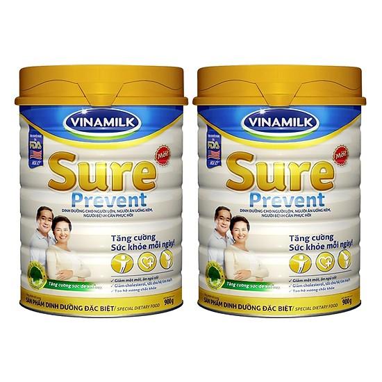 Bộ 2 lon Sữa Vinamilk Sure Prevent hộp 900g