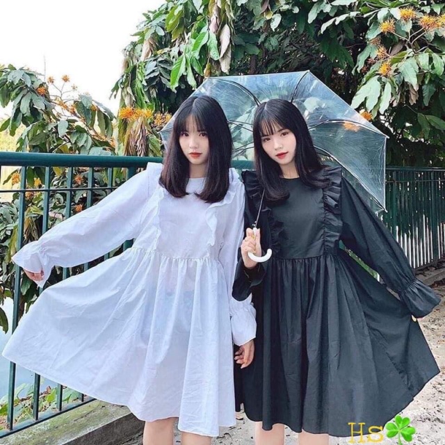 Đầm Tiểu Thư, Đầm Nữ Dễ Thương, Đầm Baby Doll Bèo Vai Thời Trang V215