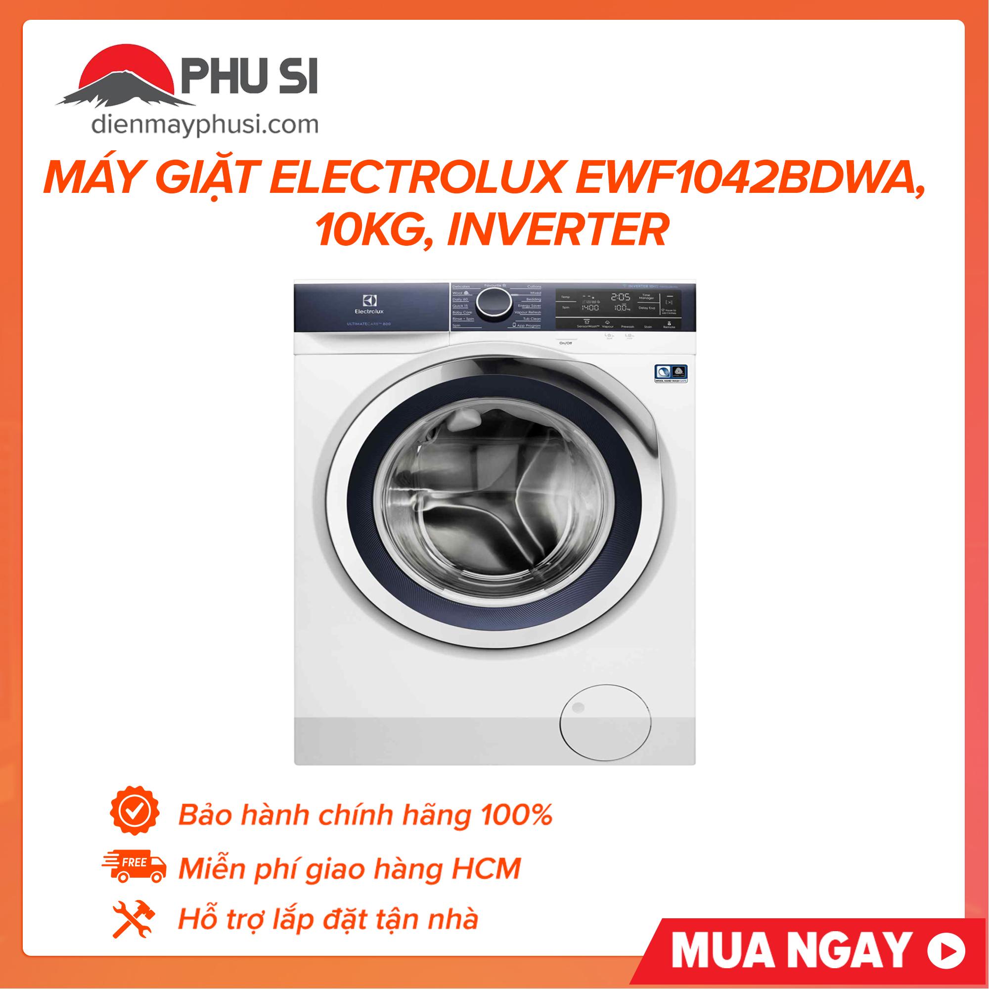 TRẢ GÓP 0% - BẢO HÀNH 2 NĂM - Máy giặt Electrolux EWF1042BDWA 10kg Inverter